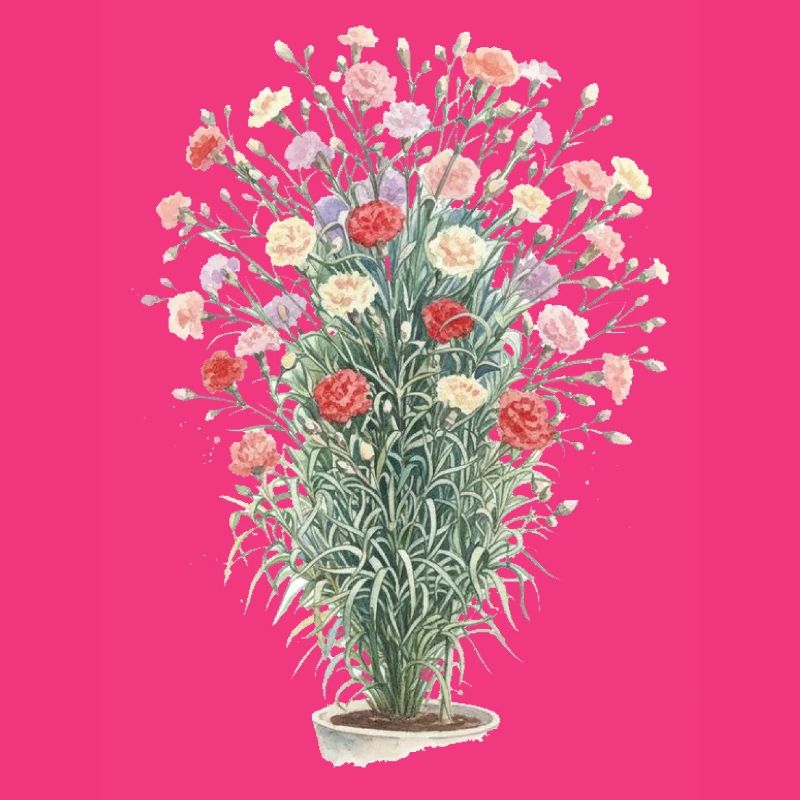 Bouquet d’œillets romantique