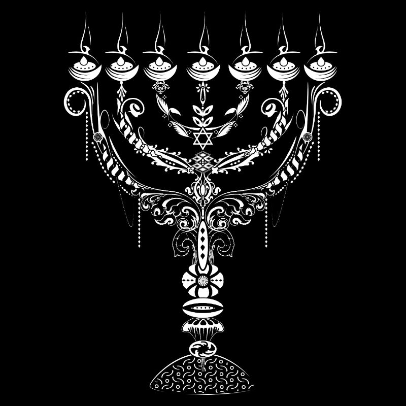Menorah ornementale avec décorations ornées