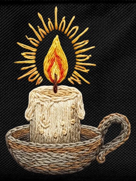Embroidered candle – atmospheric light (printed)
