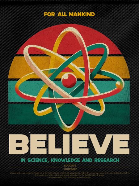 Faith in Science Retro Poster