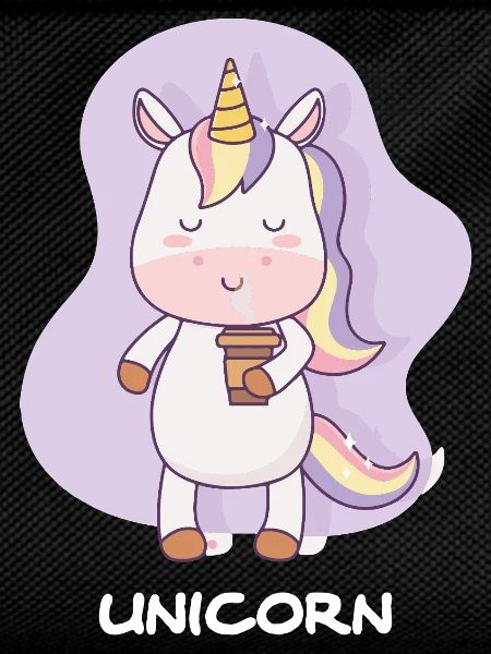 Coffee-drinking unicorn