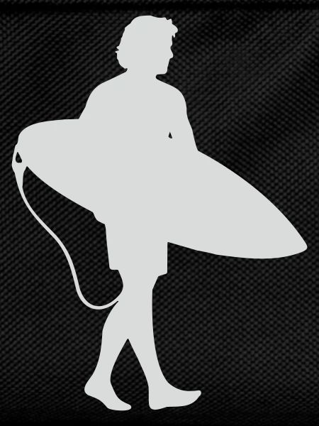 Surfer Silhouette am Surfbrett