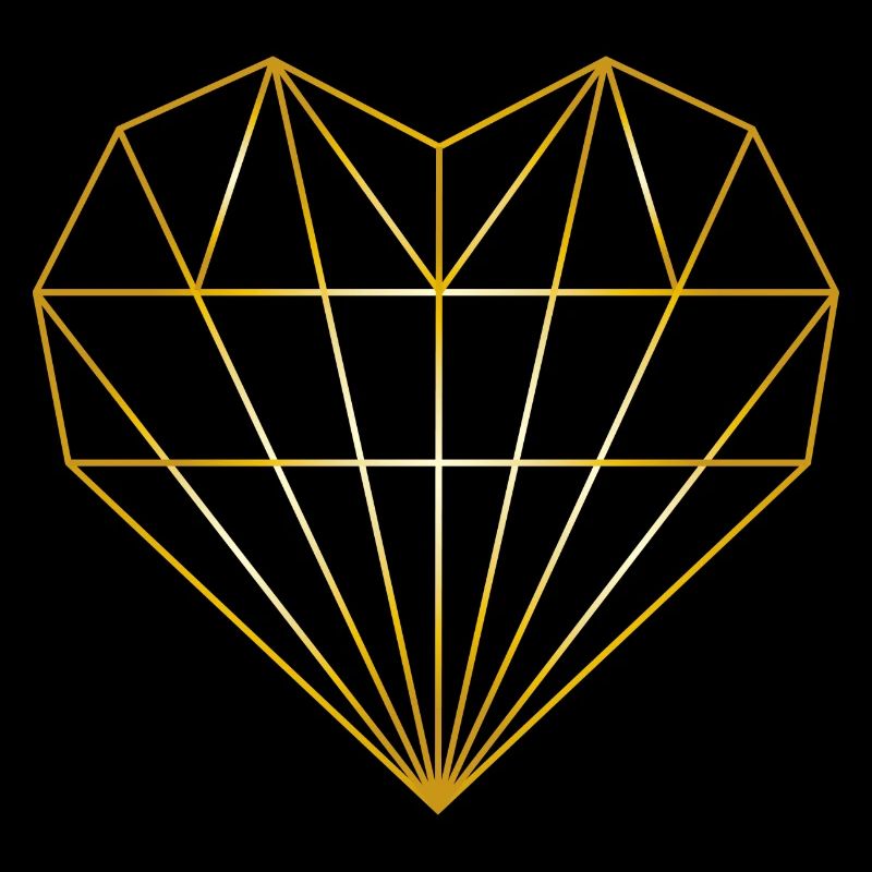 Contour de coeur or