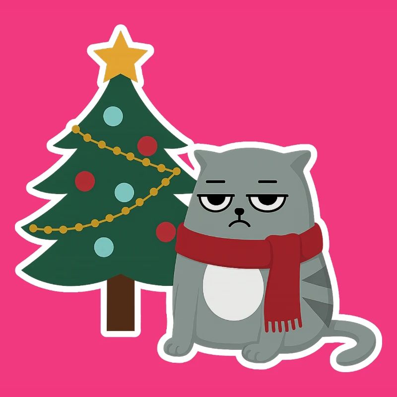 Cat Grumpy Christmas