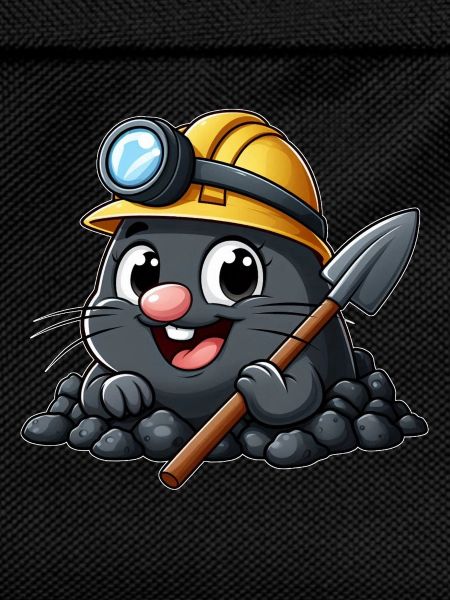 Funny mole with helmet
