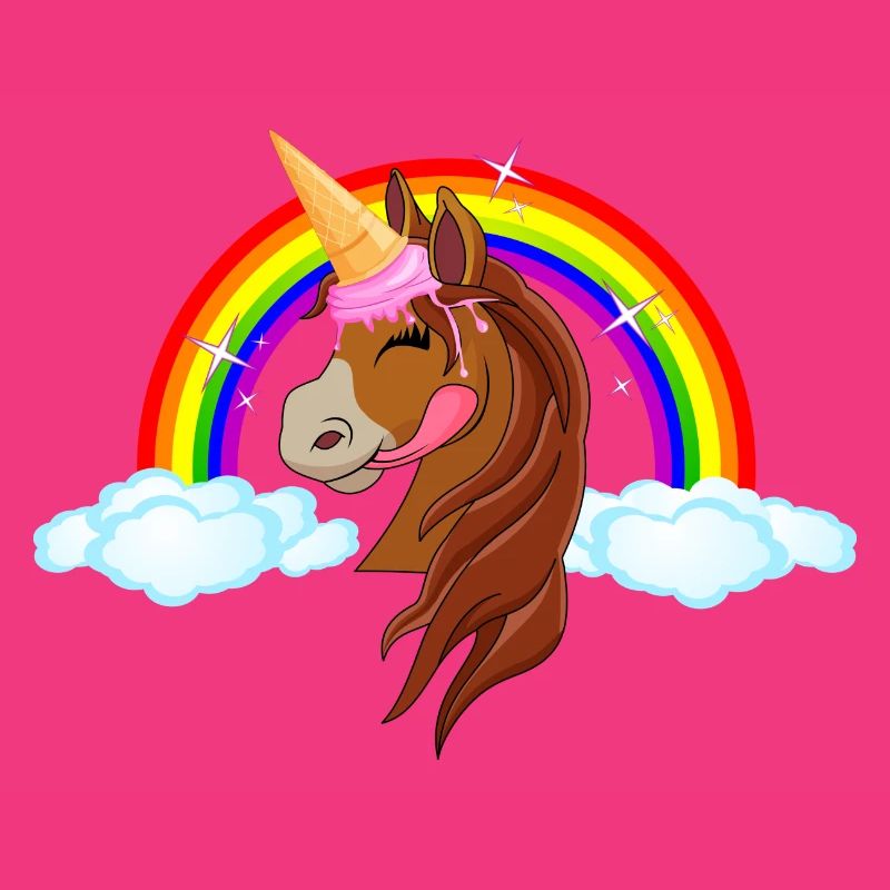 Pony mit Eis - Eishorn Einhorn Regenbogen Märchen