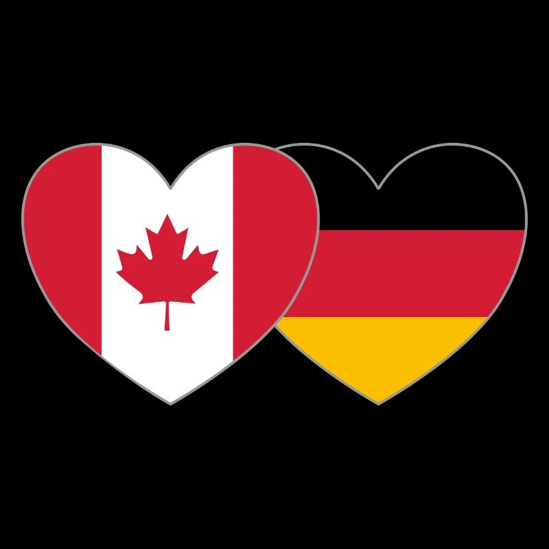 Canada Germany Flag Heart