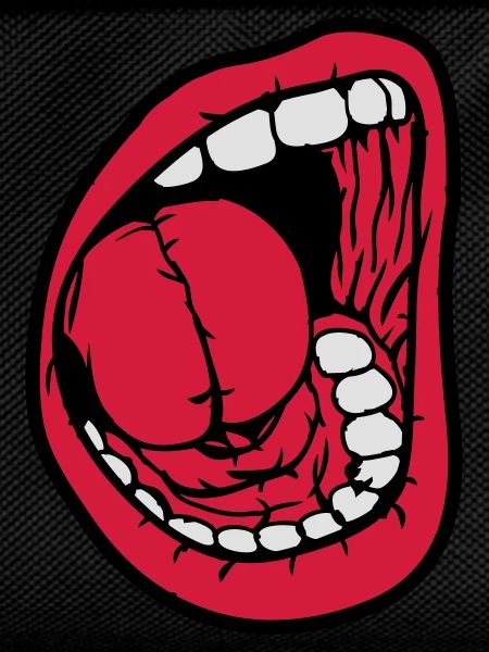 Screaming open mouth