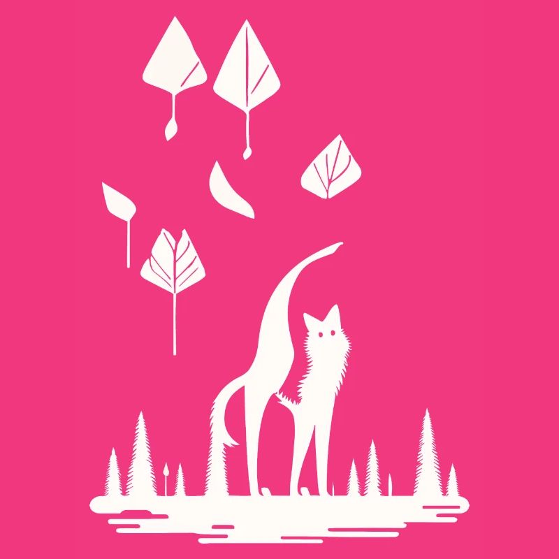 Renard dans la forêt de feuilles
