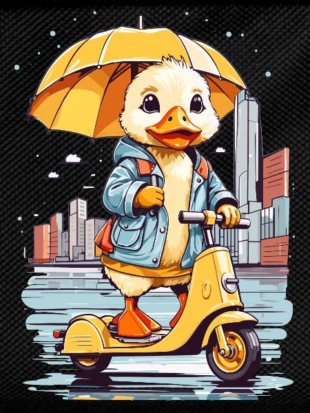 Ente mit Roller