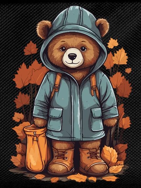 Cute bear with raincoat