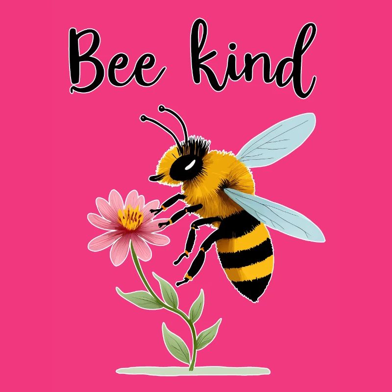 Bee Kind: Cute Bee with Tiny Flower