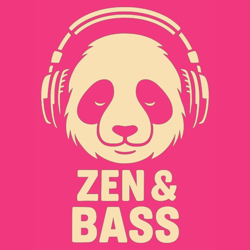 Panda mit Kopfhörern