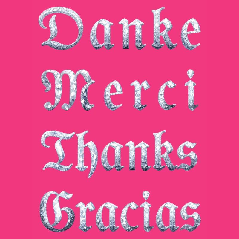 Multilinguale Dankesbotschaft Eiskristall