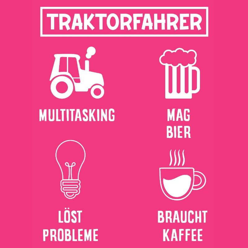 Traktorfahrer Kaffee Bier Multitasking