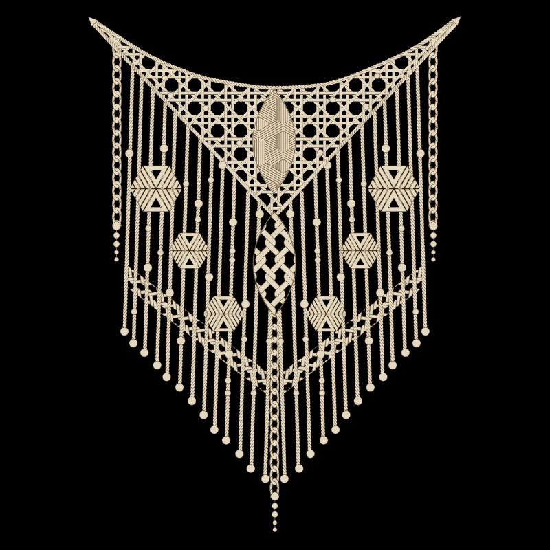 Feines Makramee-Ornament mit geometrischen Details