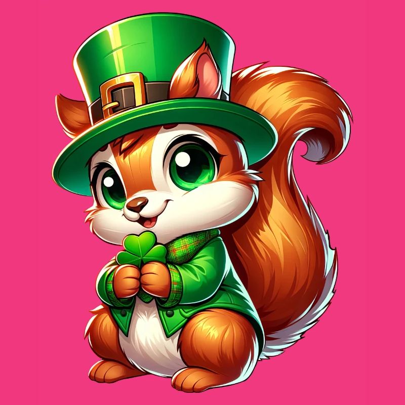 Conception de bande dessinée écureuil mignon de la Saint-Patrick
