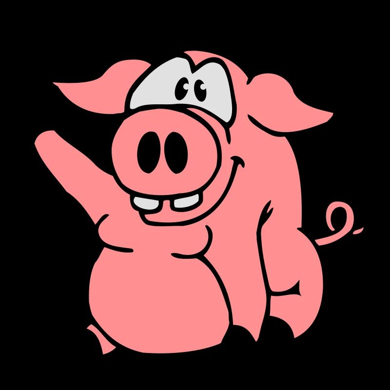 Mignon bande dessinée bande dessinée ondes de cochon amical