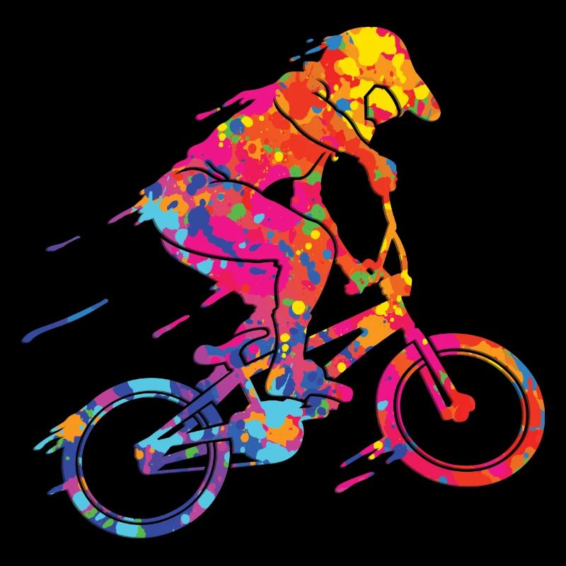 BMX Colorful Paint Graphic Biker Freestyle Racing