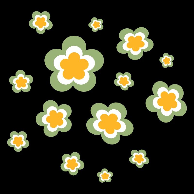 Années 70 Fleur Motif Rétro Hippie Fleurs Puissance