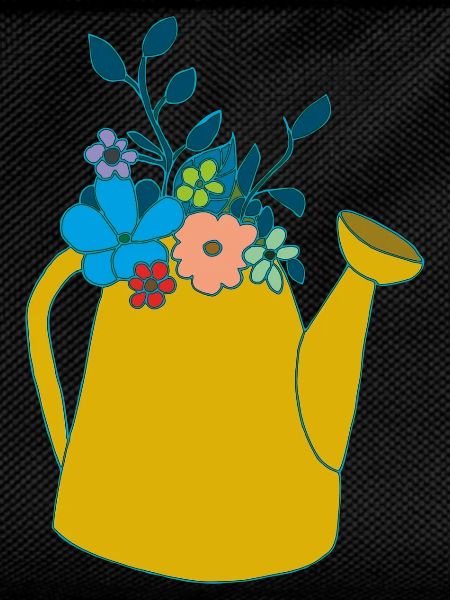 Watering can mustard colours