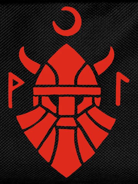 Rotes Wikinger-Krieger-Symbol