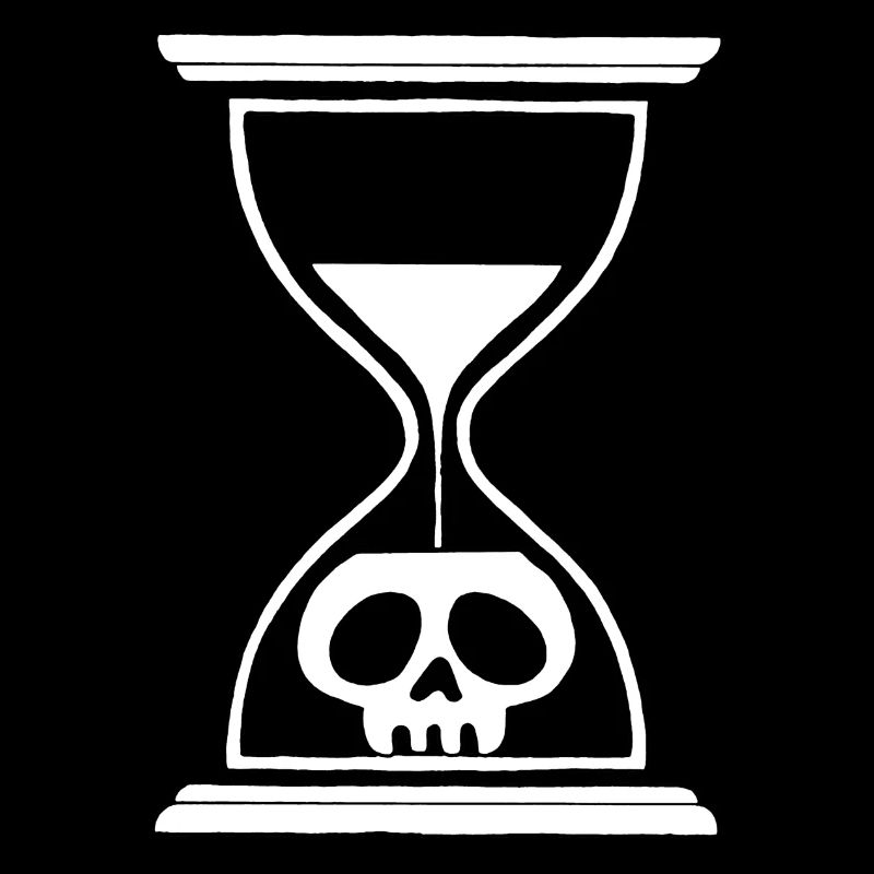Tête de mort sablier blanc
