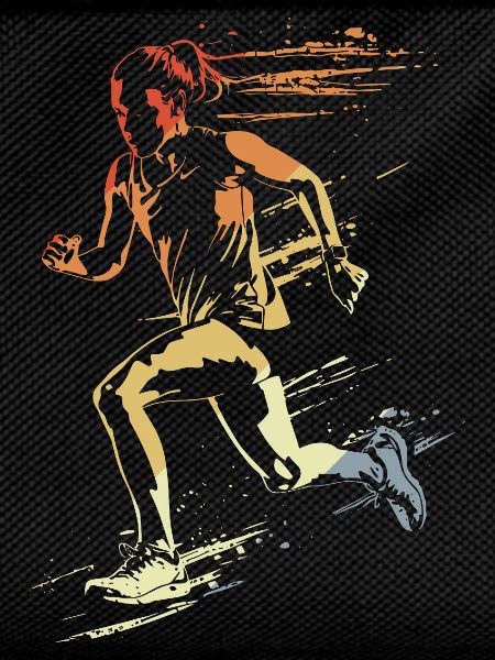 Female runner retro style