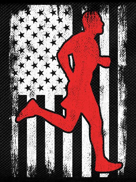 Patriotic US runner