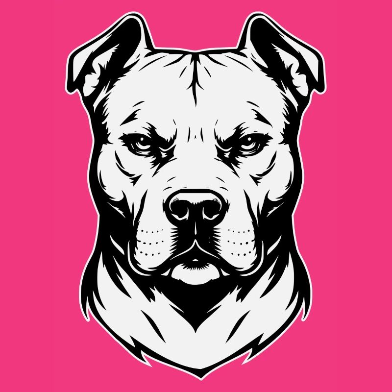 Conception de tête de pitbull noir et blanc