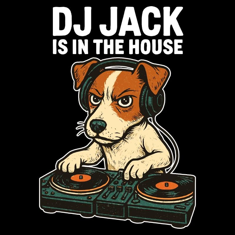 Jack Russell Terrier DJ Turntables Techno Gift