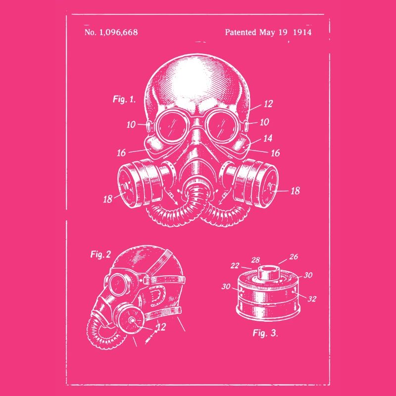 Illustration du plan du masque à gaz