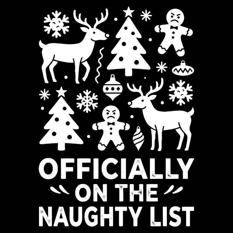 Naughty List Christmas Reindeer Pattern