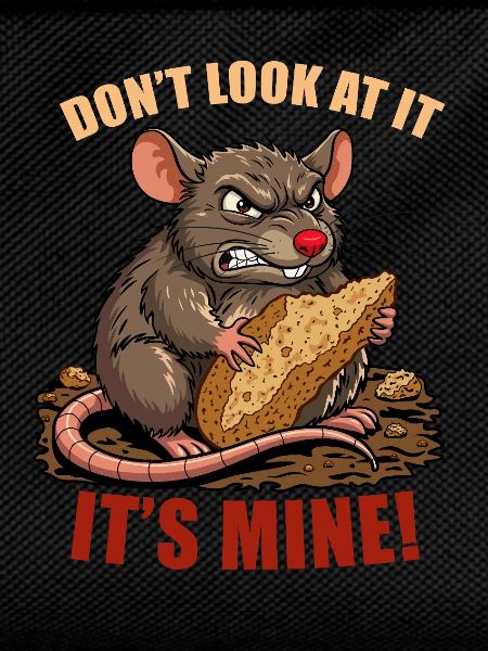 Clever rat steals bread
