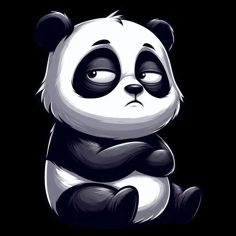 Funny Panda Comic Whimsical Skeptical Bull