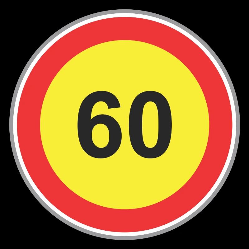 Road Sign 60 yellow