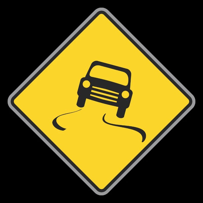 Road Sign slippy way