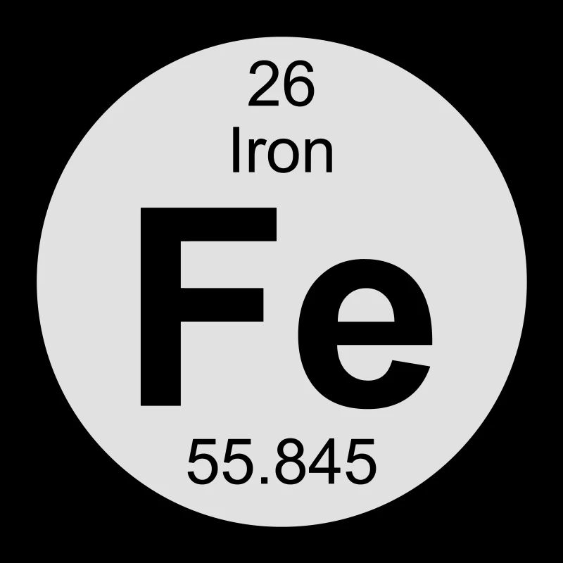Element 26 - fe (iron) - Round (white)