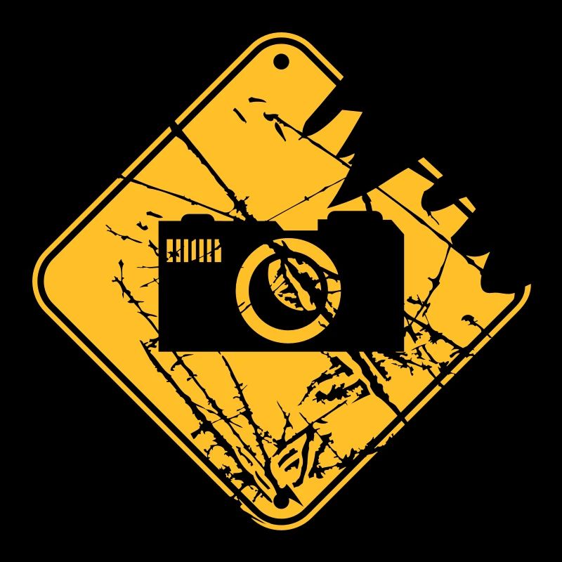 Caméra signe de danger AVERTISSEMENT