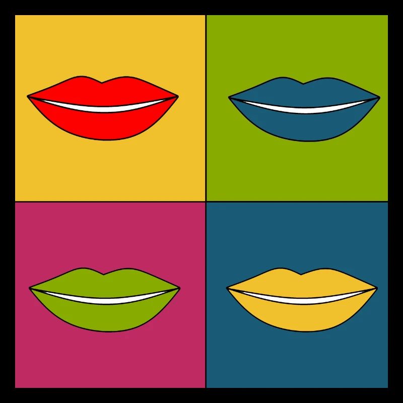Pop-Art Lippen Lippenstift Poster bunt Geschenk