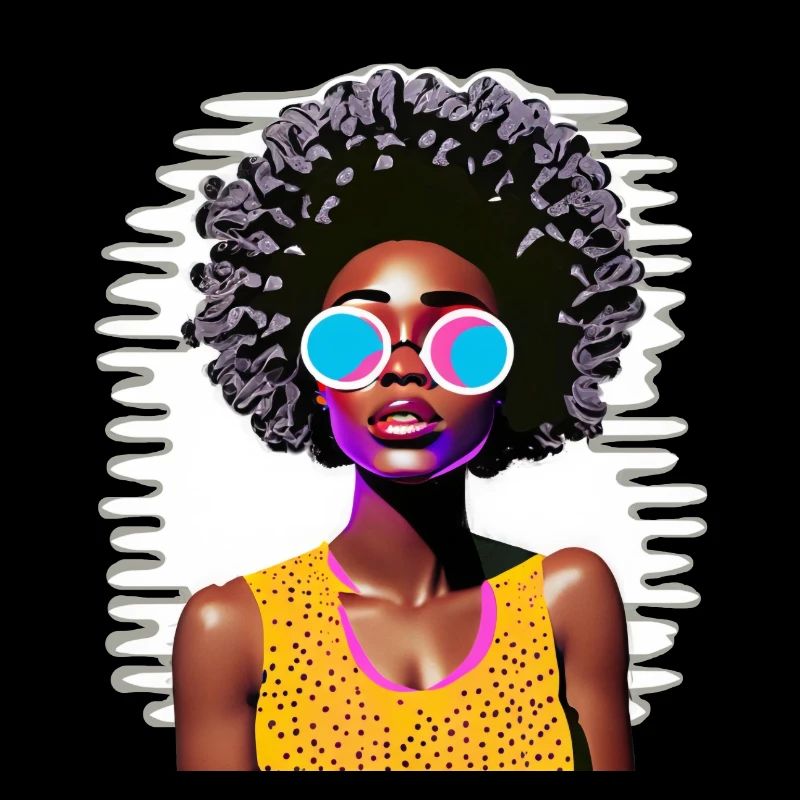 Frau mit Afro in Pop Art Stil