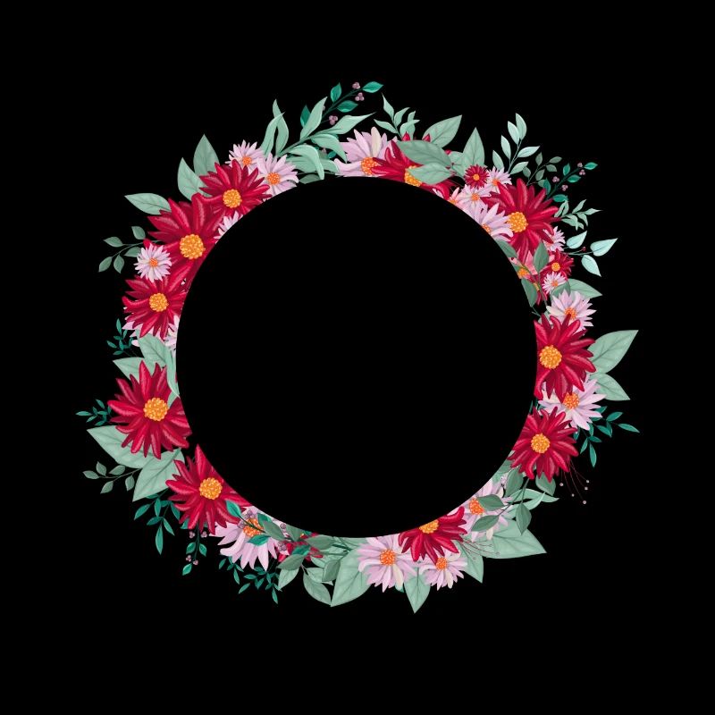 Letter e floral wreath
