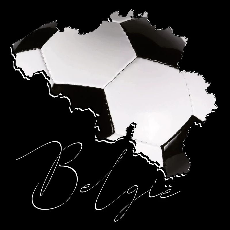 Belgium Map Framed Real Football BE