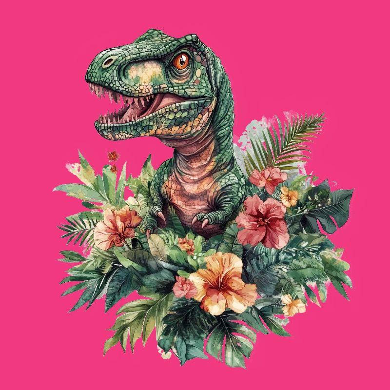 T-Rex entre les fleurs