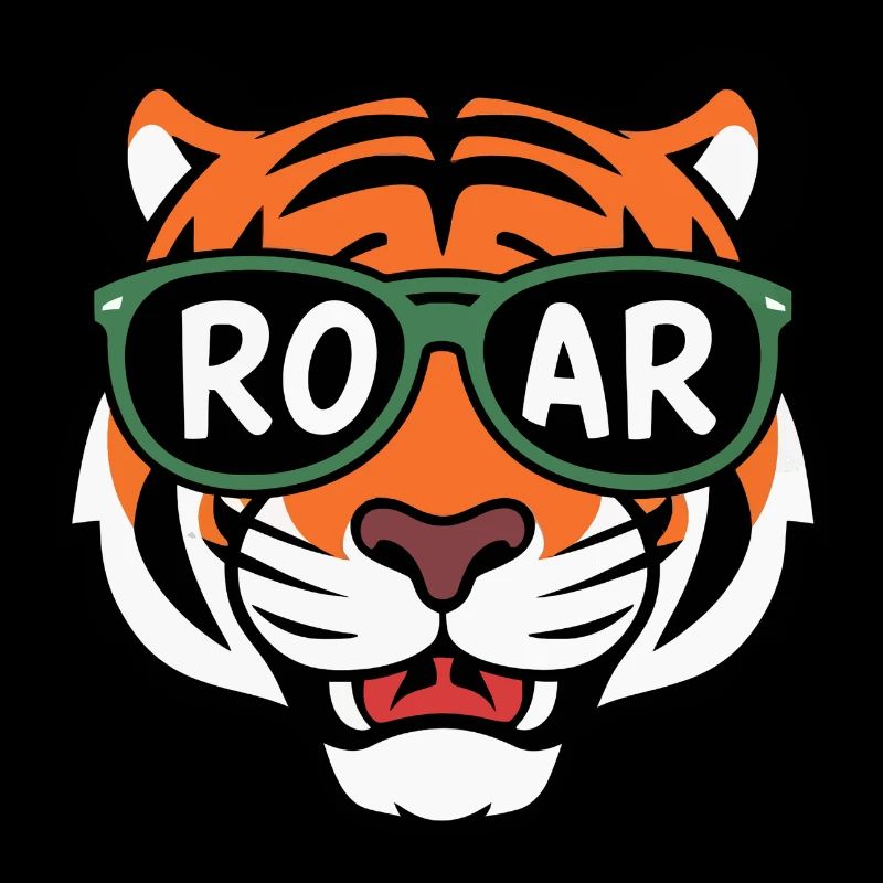 Cool Tiger avec lunettes de soleil