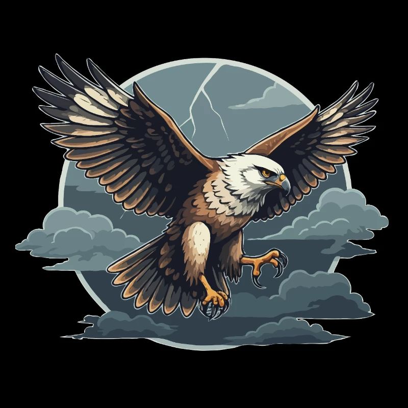 Goshawk and storm clouds