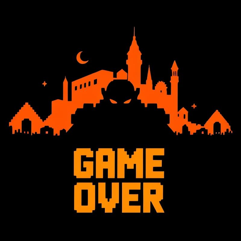 Skyline en pixel art - "game over"