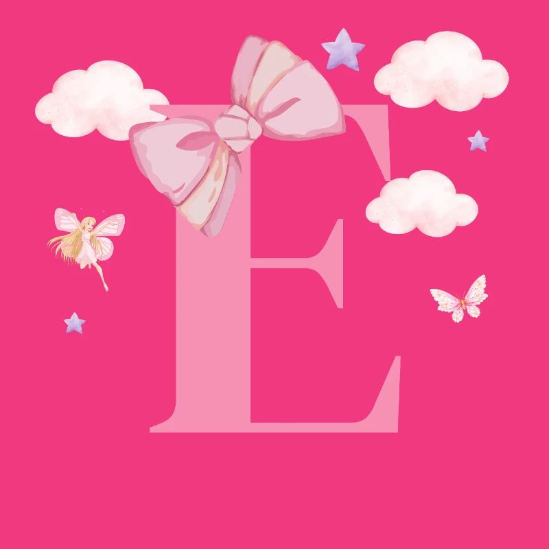Buchstabe e rosa Wolken