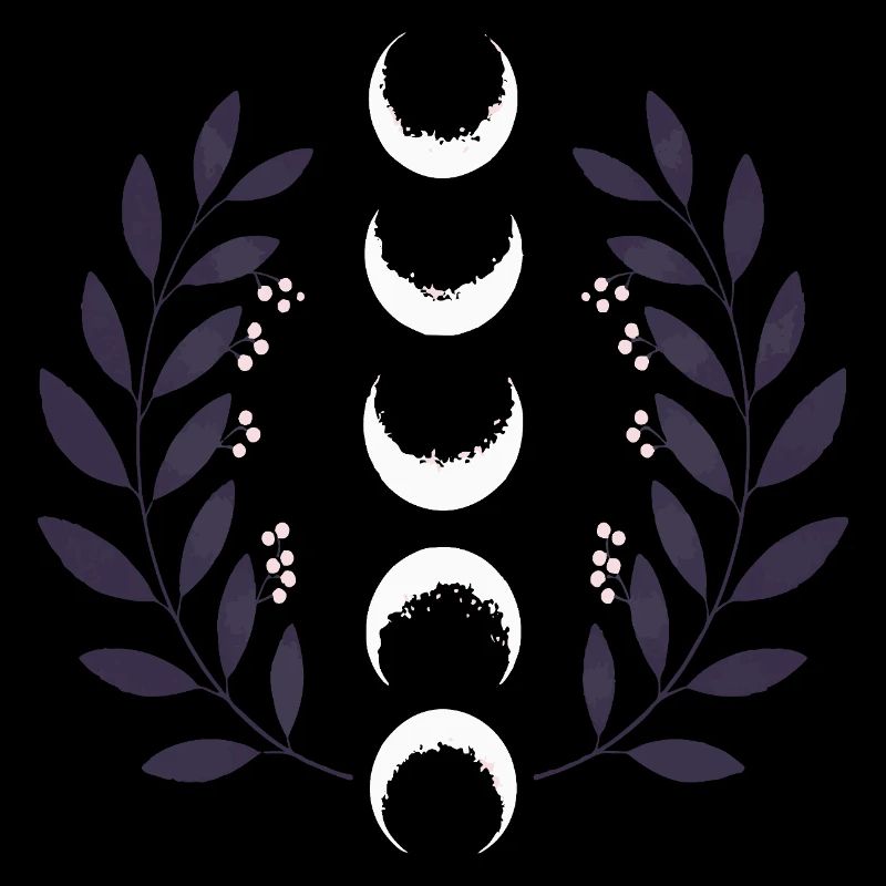 Phase de lune céleste BOHO Fleurs sauvages Zodiaque Sorcière