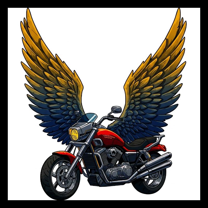 Futuristic motorcycle with wings